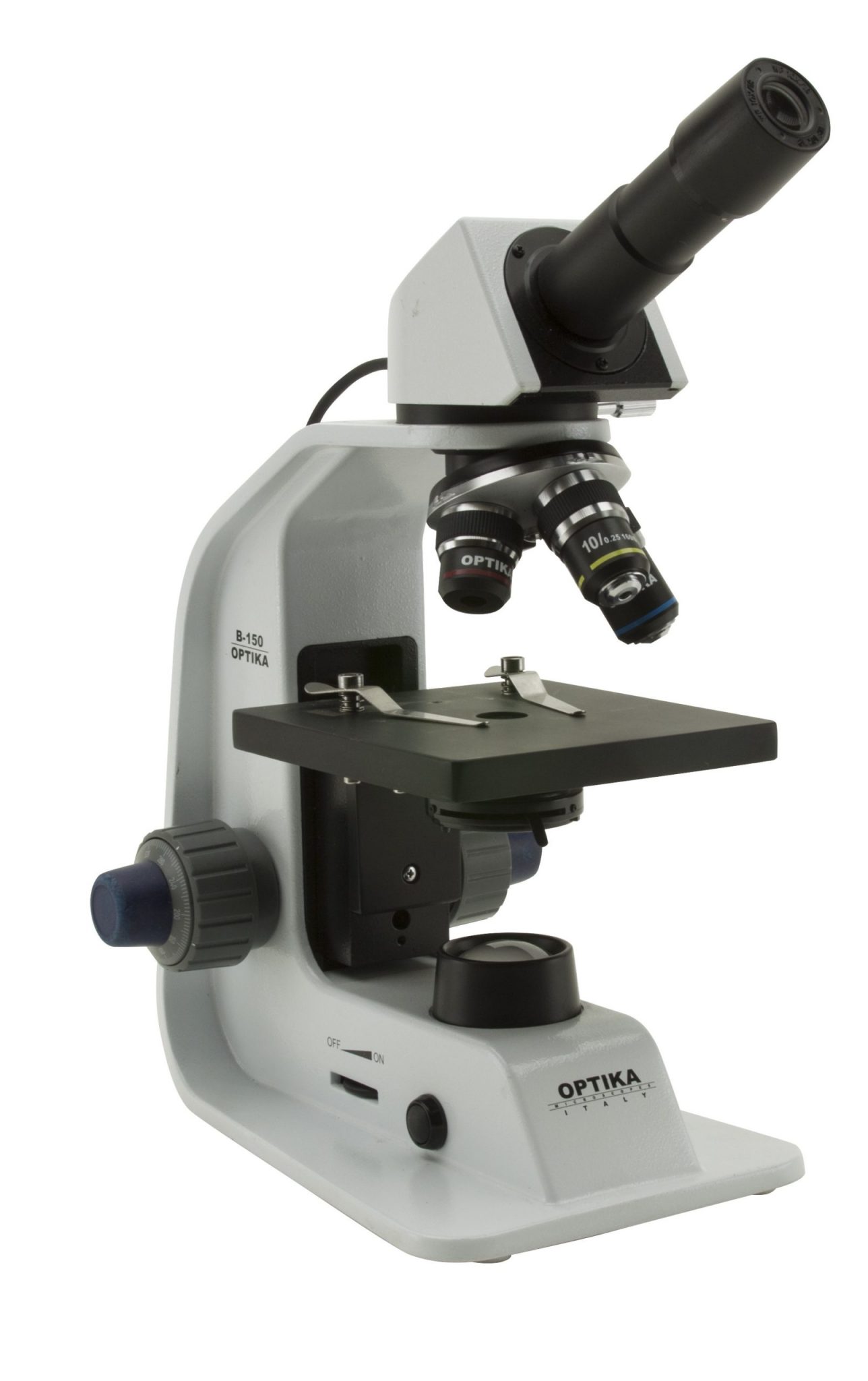B-151ALC Microscopio monocular, 400x, con control de luz automático, enchufe múltiple