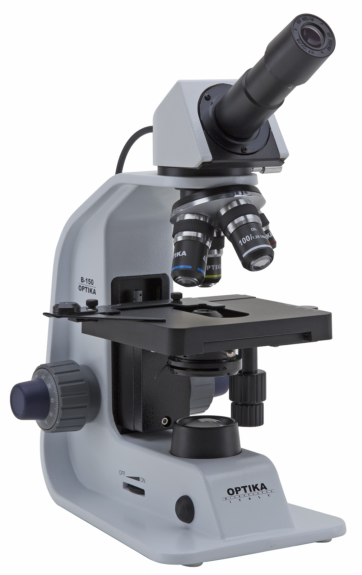 B-155ALC Microscopio monocular, 1000x, con control automático de luz, enchufe múltiple