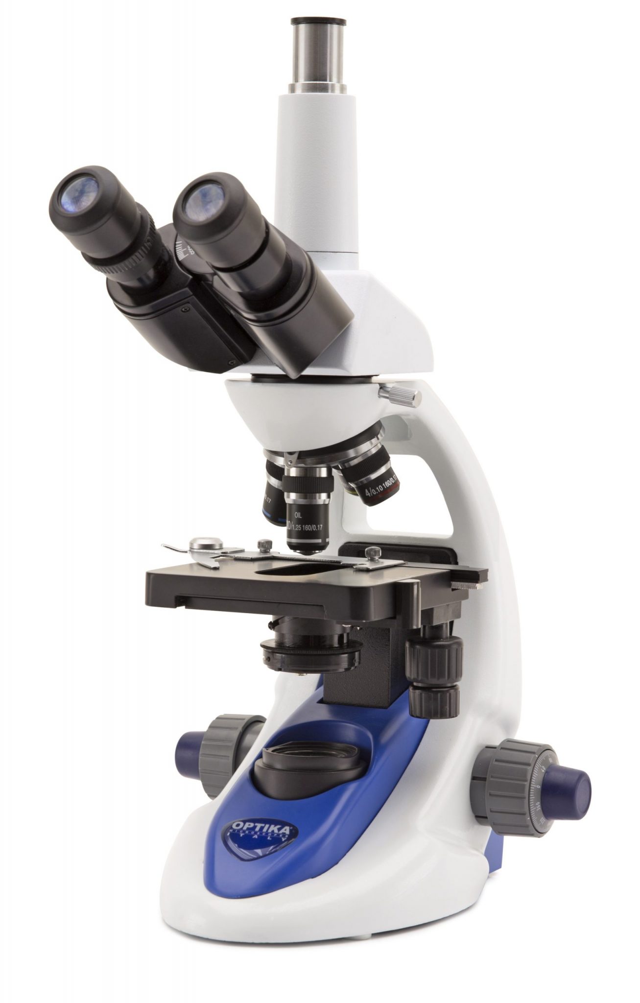 B-193 Microscopio trinocular, 1000x, enchufe múltiple