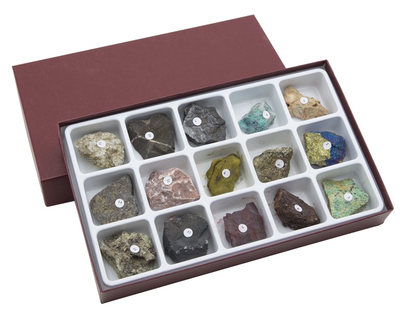 HS2251 Colección de 15 minerales de los metáles más comunes