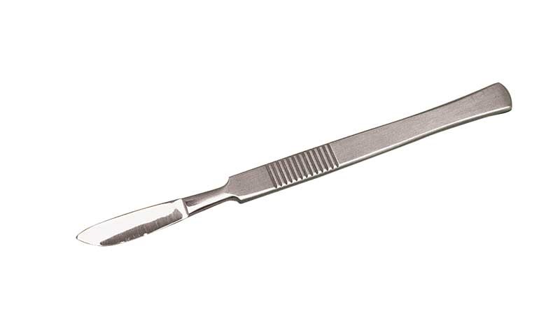 F361 Bisturí de cuchilla redondeada, en acero inox
