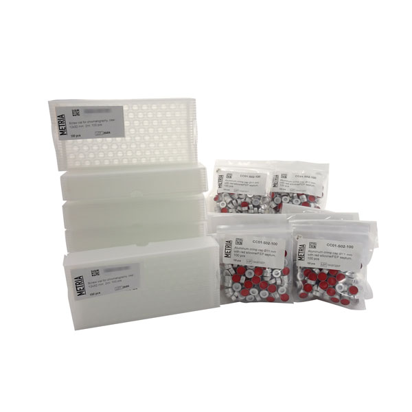 Pack ahorro: conjunto de 1000 viales capsulables y 1000 cápsulas con septum