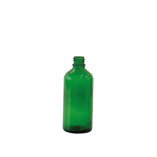 Frasco de vidrio verde de rosca DIN-18