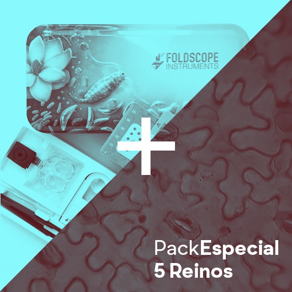 Foldscope Deluxe + Caja 25 Preparaciones "5 Reinos"
