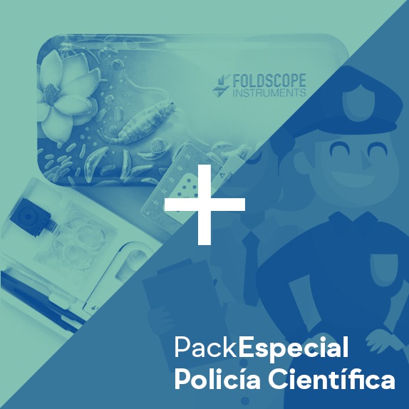 Foldscope Deluxe + Caja 25 Preparaciones "Policía Científica"